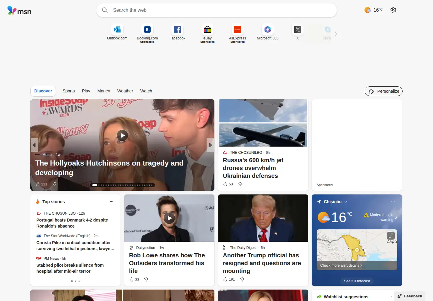 Screenshot of msn.de