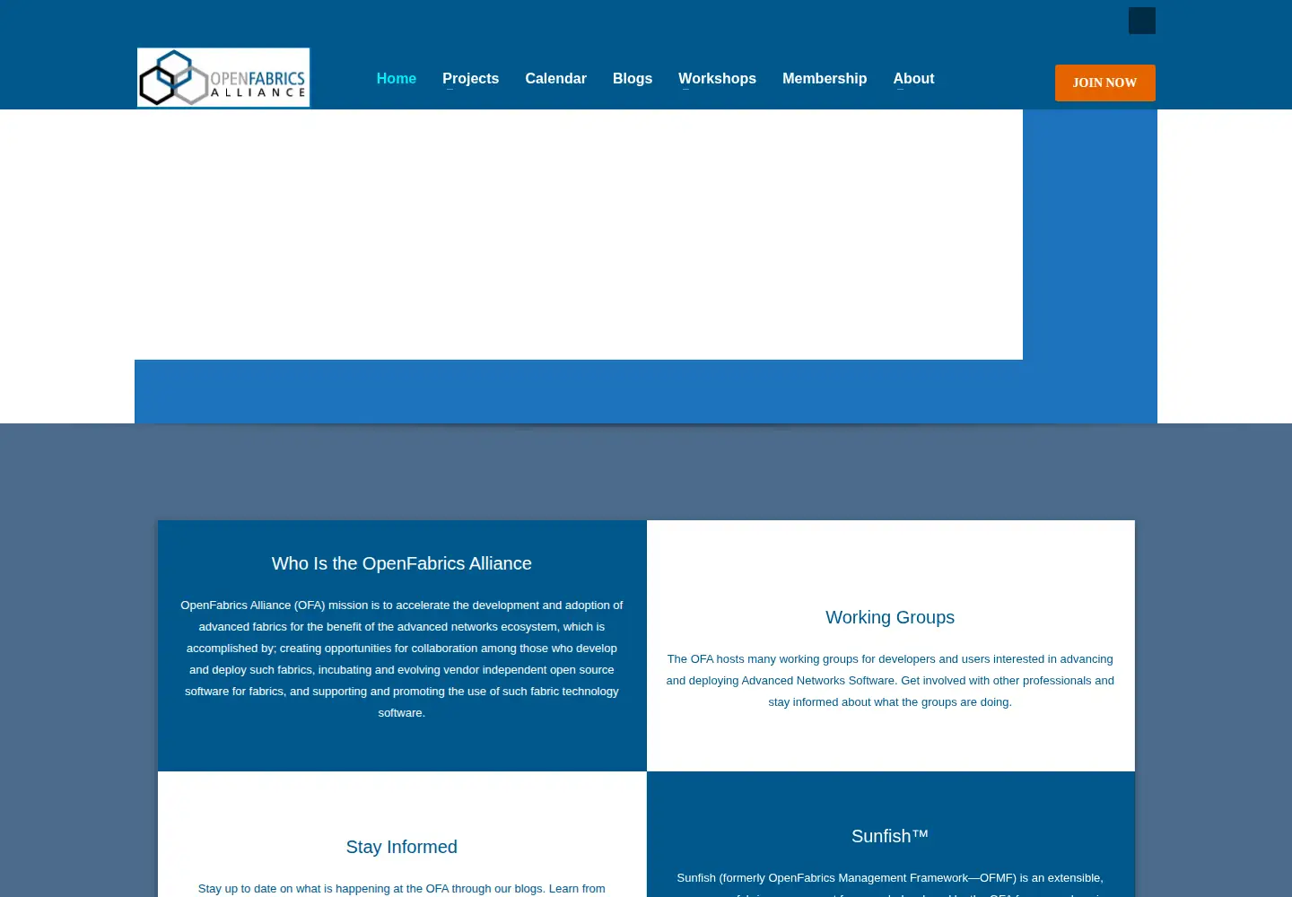 Screenshot of openfabrics.org