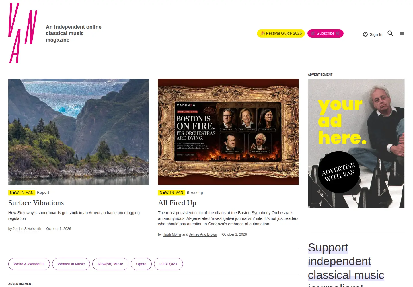 Screenshot of van-magazine.com