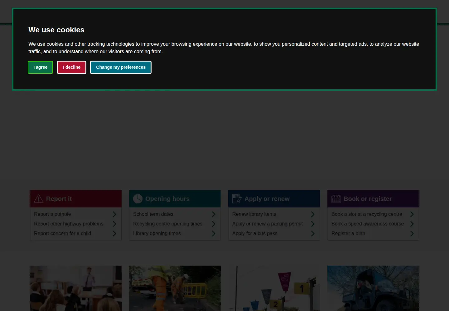 Screenshot of warwickshire.gov.uk