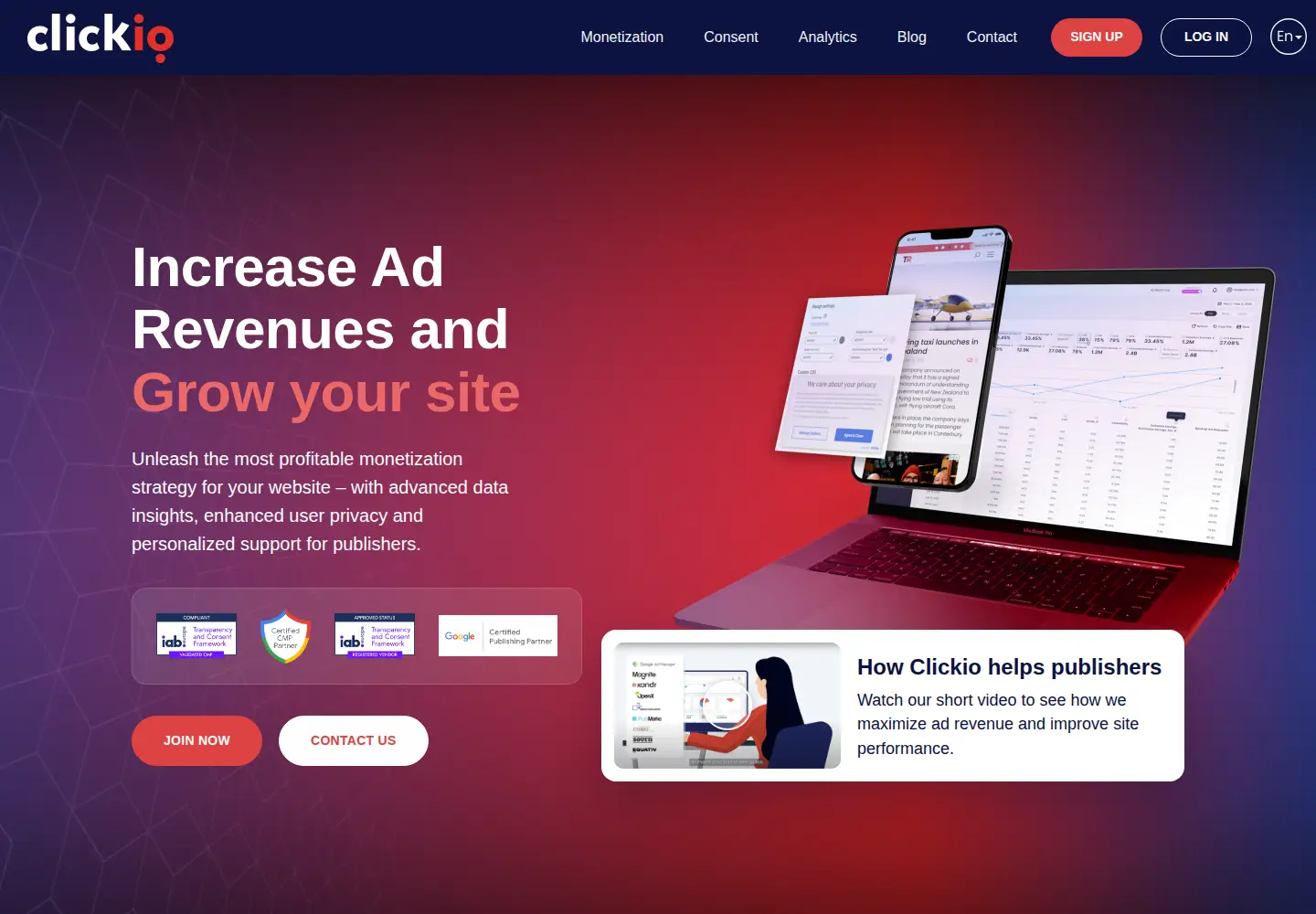 Screenshot of clickio.com