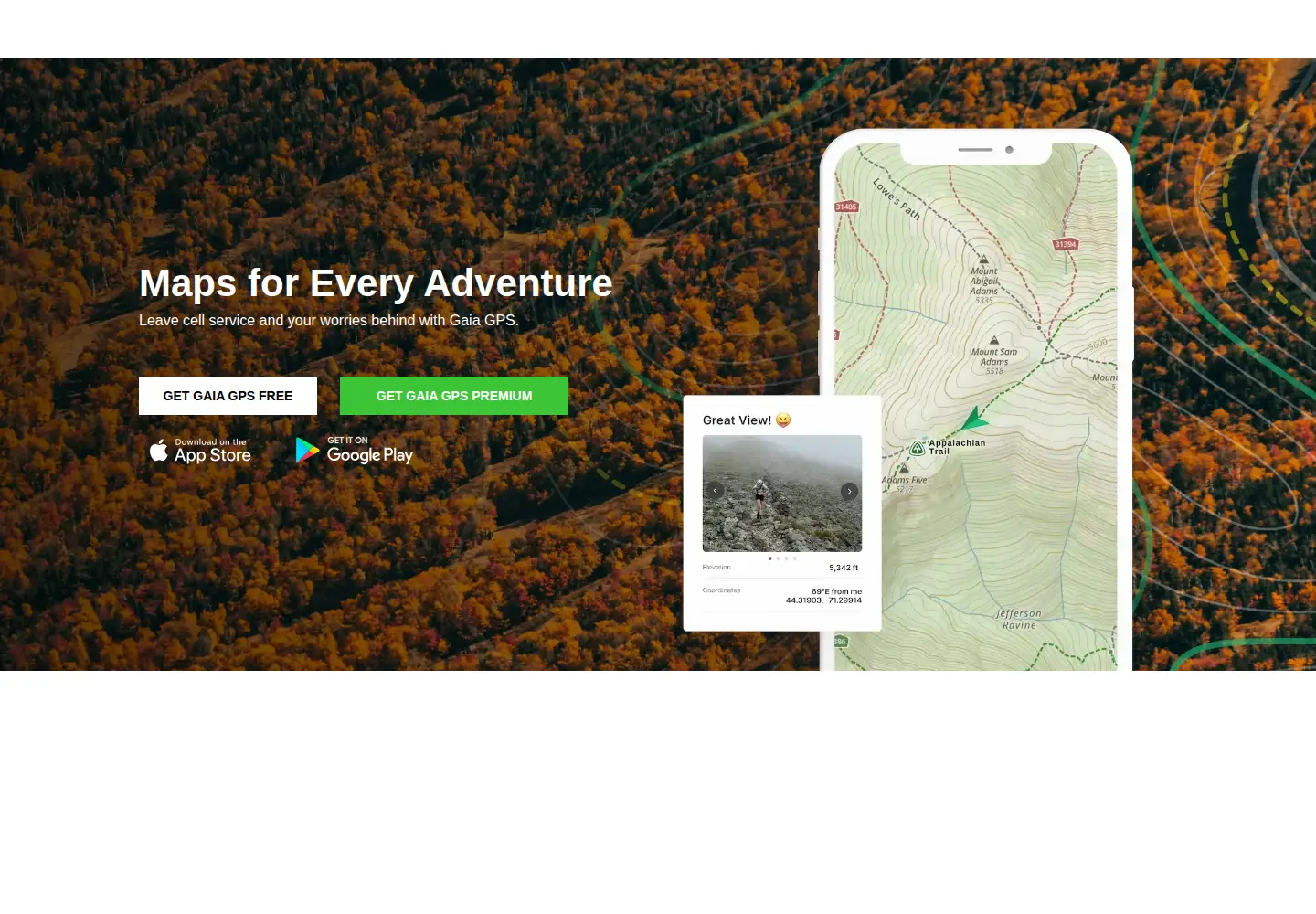 Screenshot of gaiagps.com