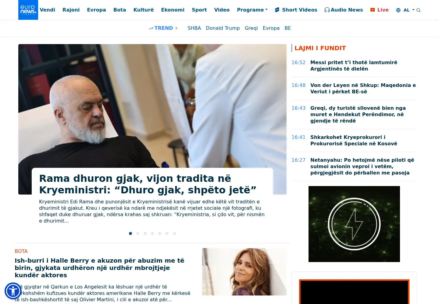 Screenshot of euronews.al