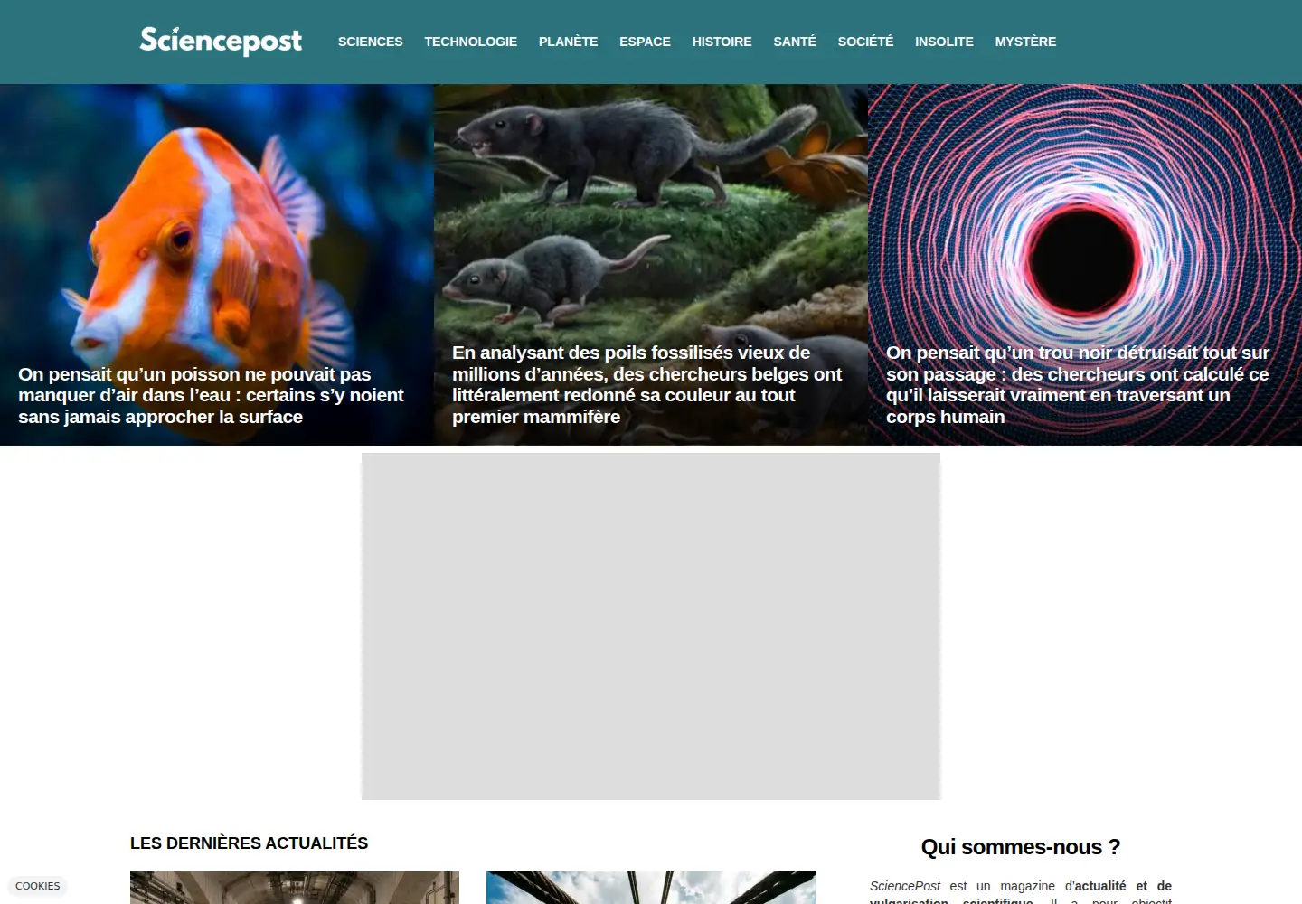 Screenshot of sciencepost.fr