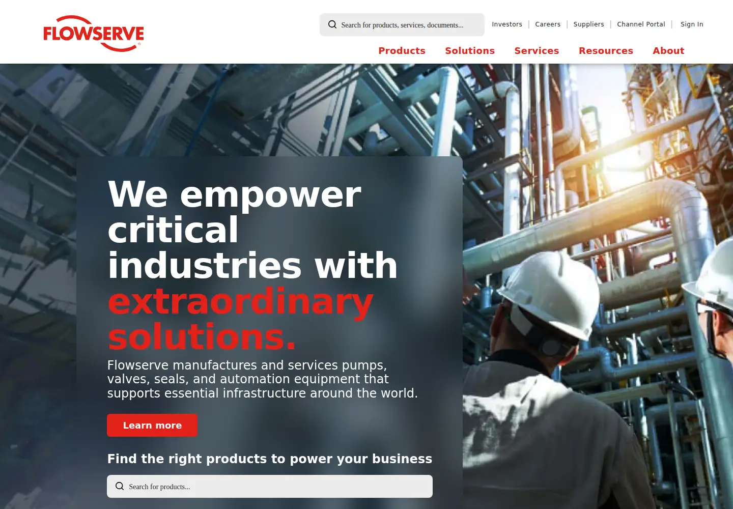 Screenshot of flowserve.com