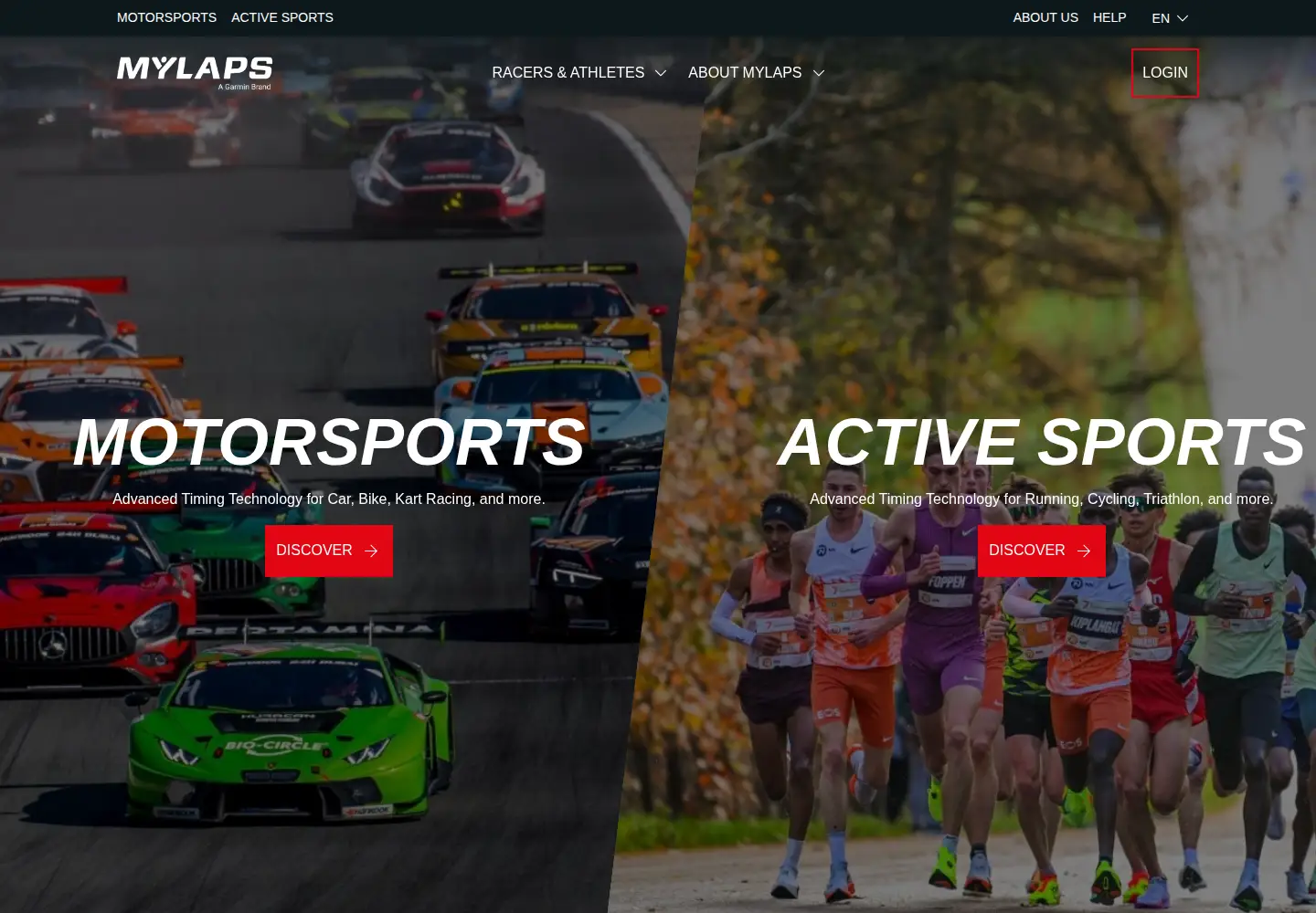 Screenshot of mylaps.com