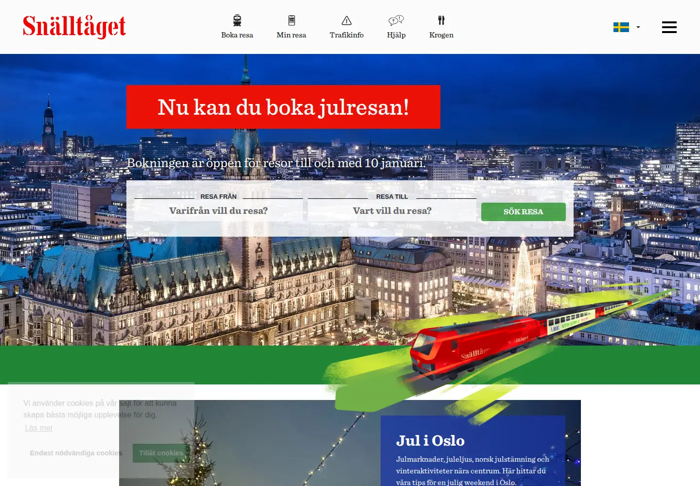 Screenshot of snalltaget.se