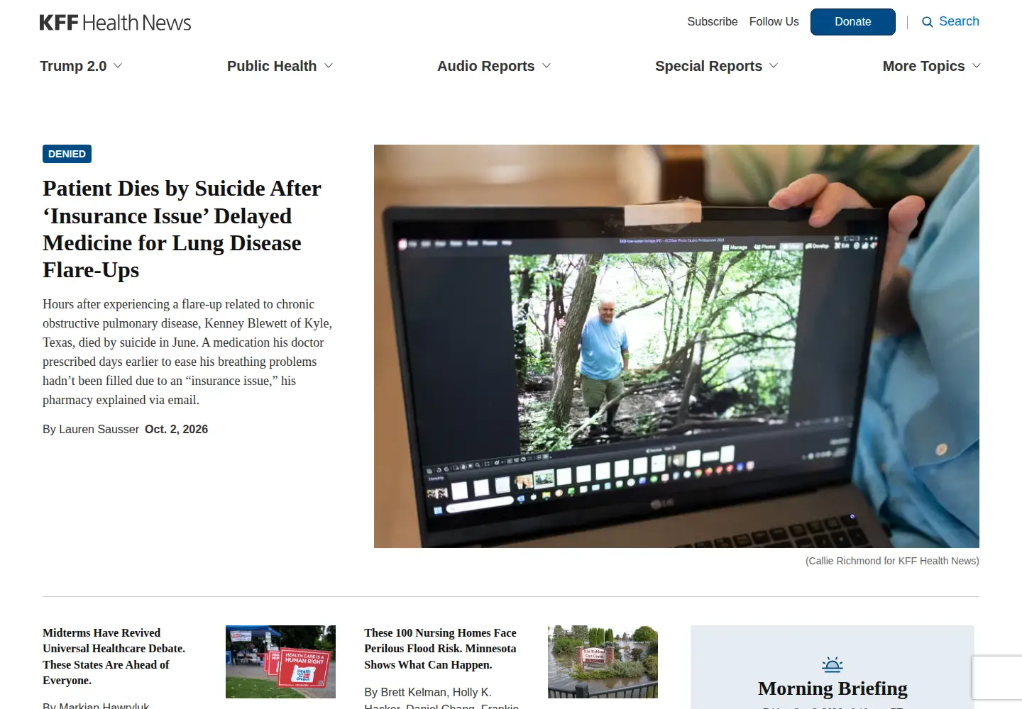 Screenshot of kaiserhealthnews.org