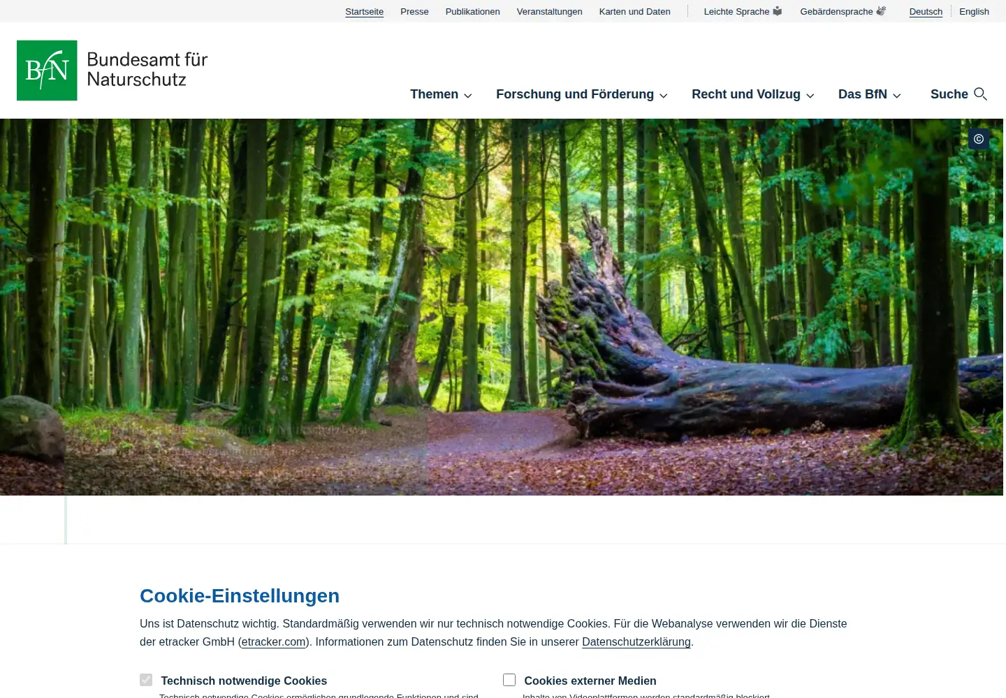 Screenshot of bfn.de