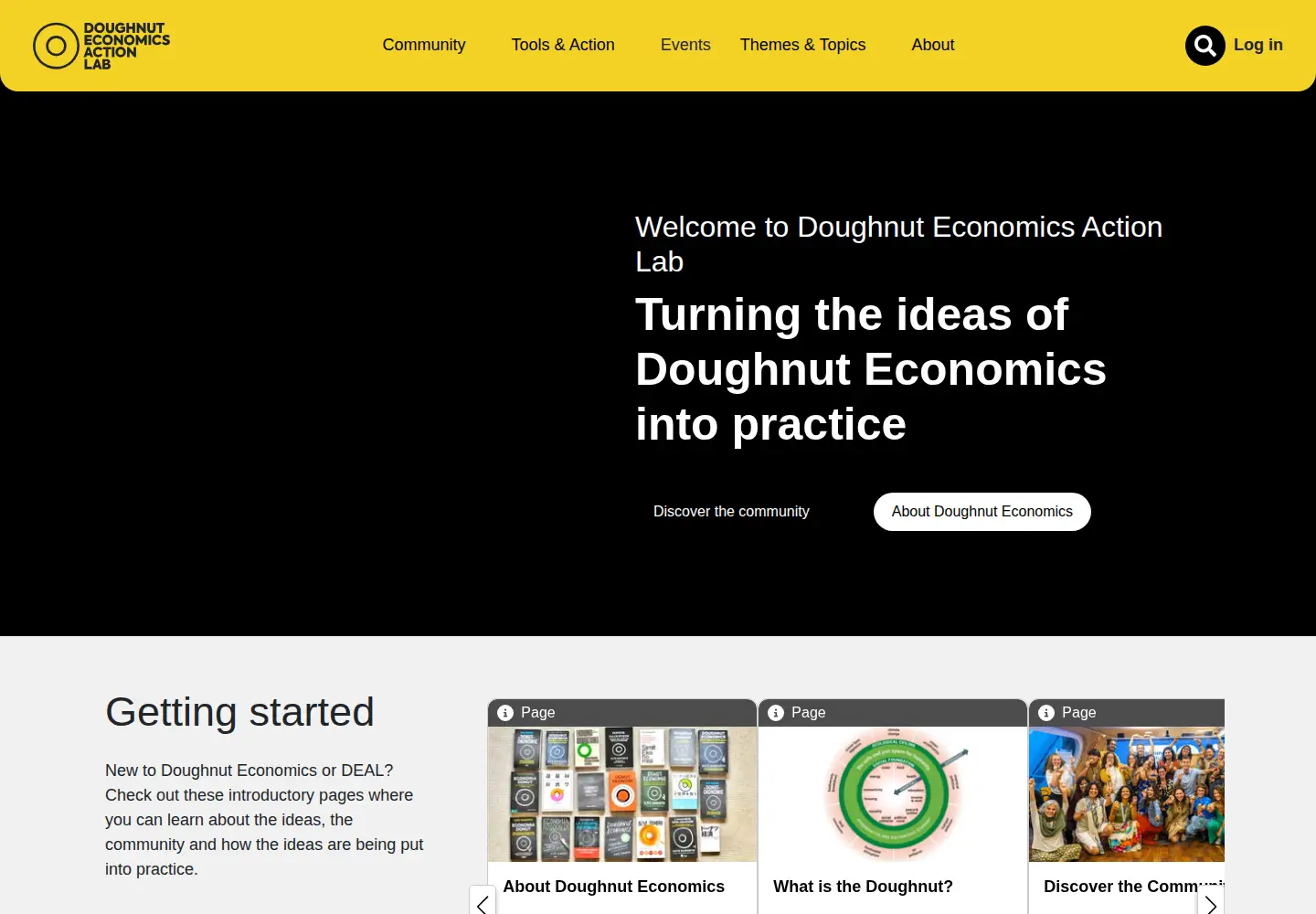Screenshot of doughnuteconomics.org