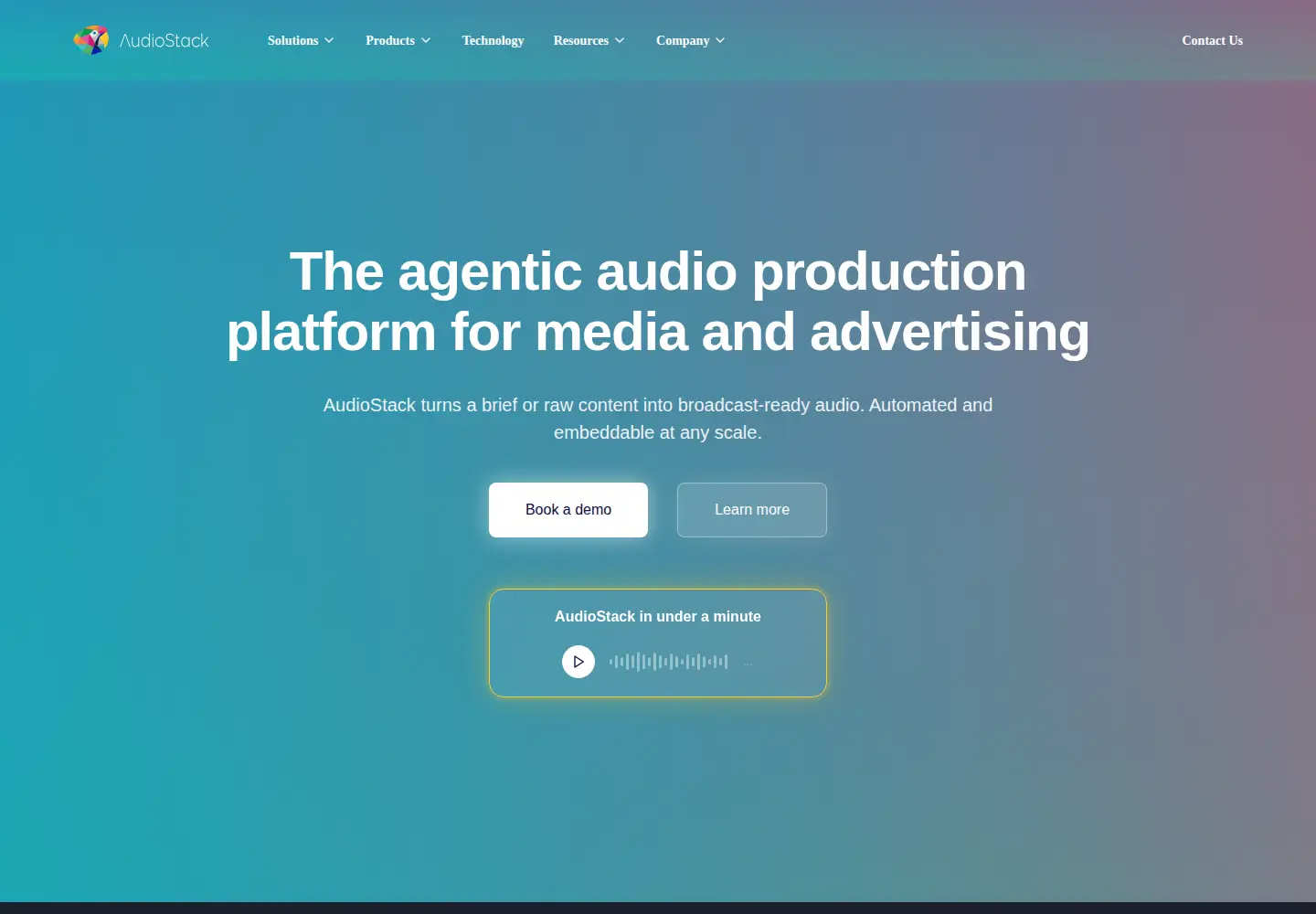 Screenshot of audiostack.ai