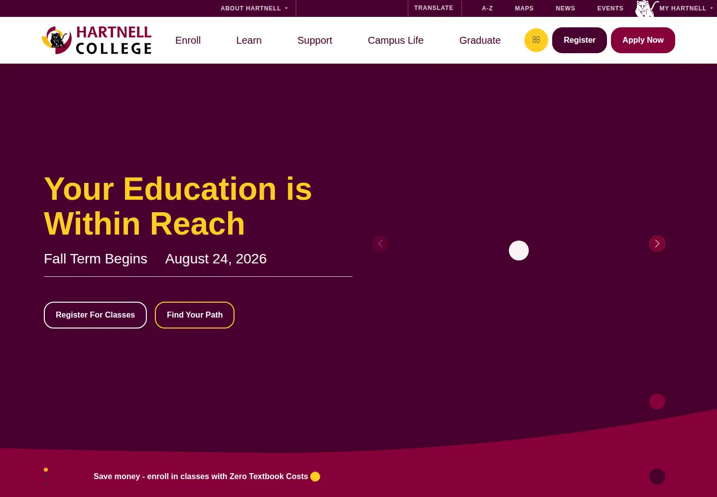 Screenshot of hartnell.edu