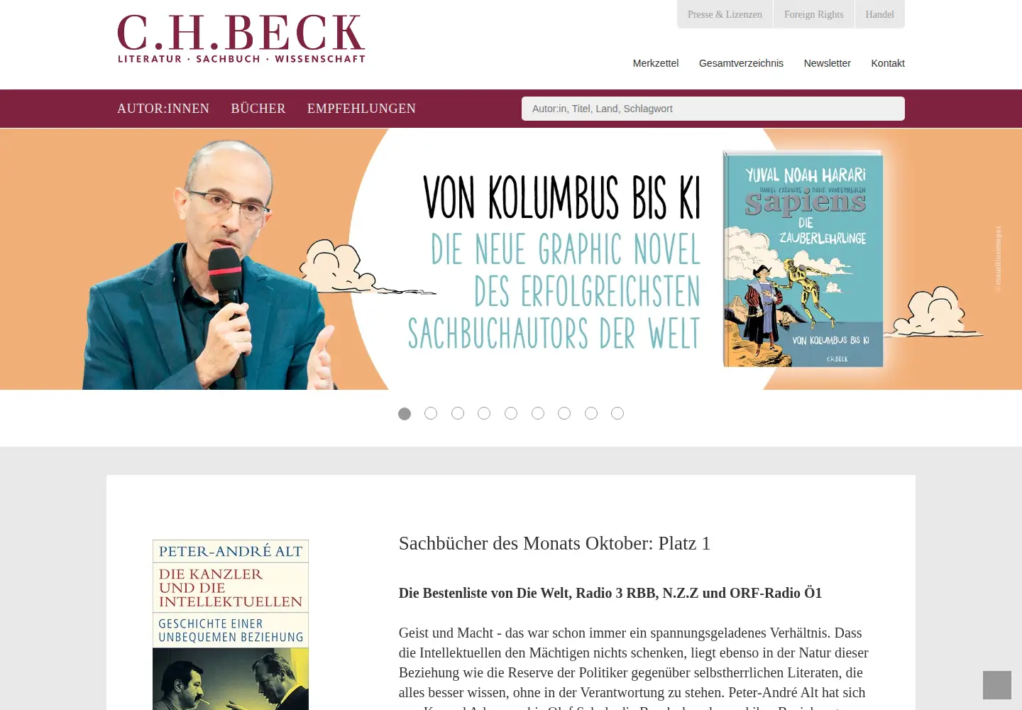 Screenshot of chbeck.de