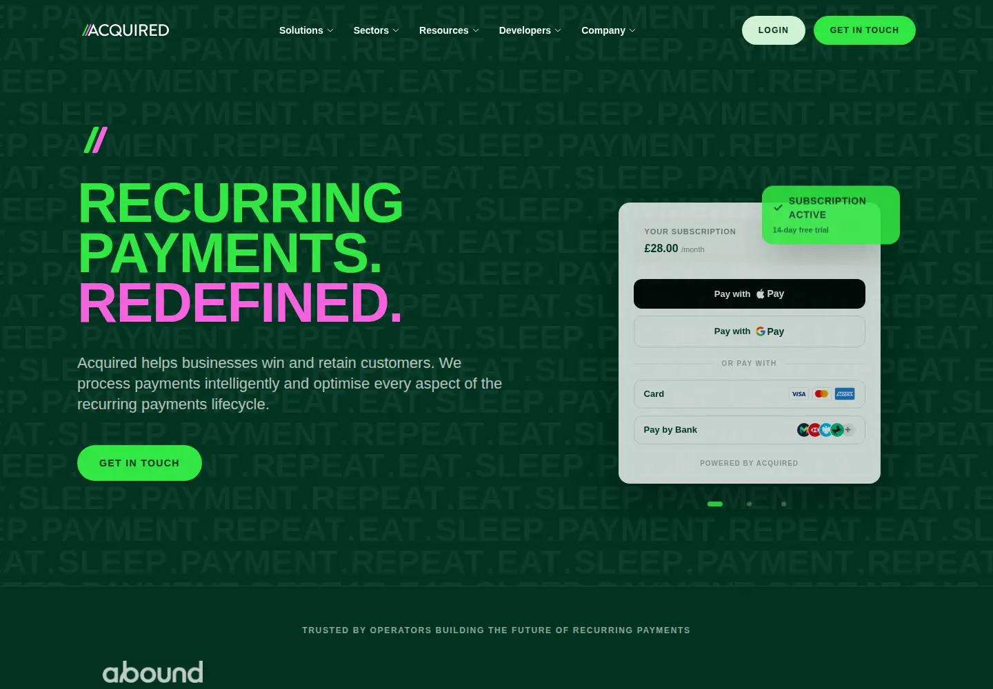 Screenshot of acquired.com