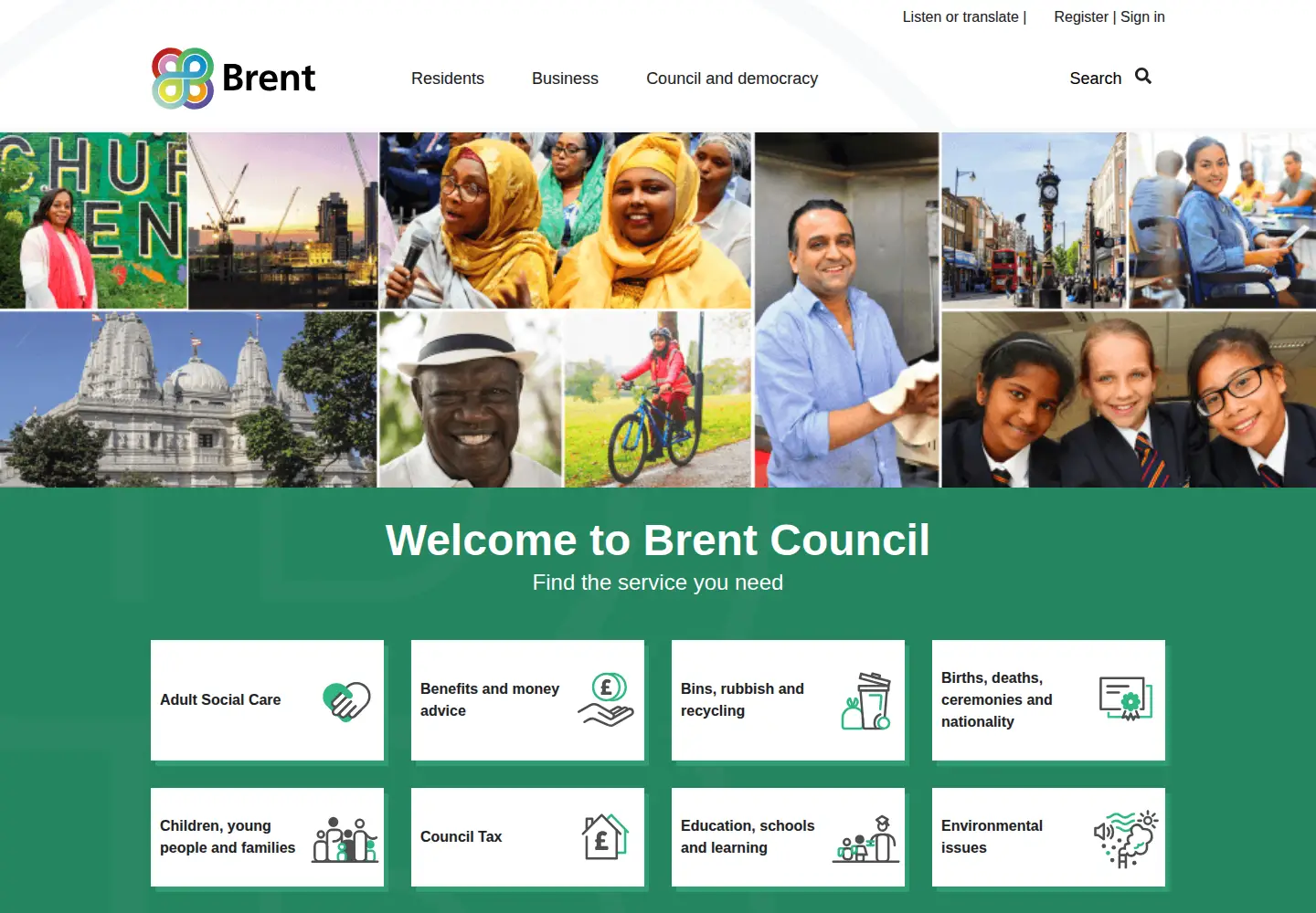 Screenshot of brent.gov.uk