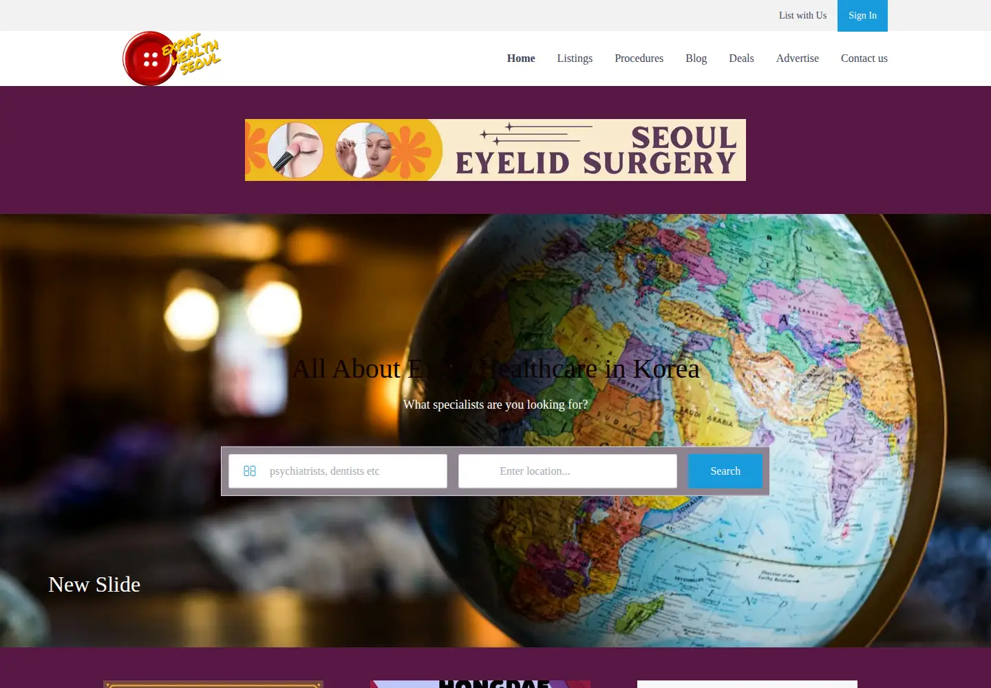 Screenshot of expathealthseoul.com