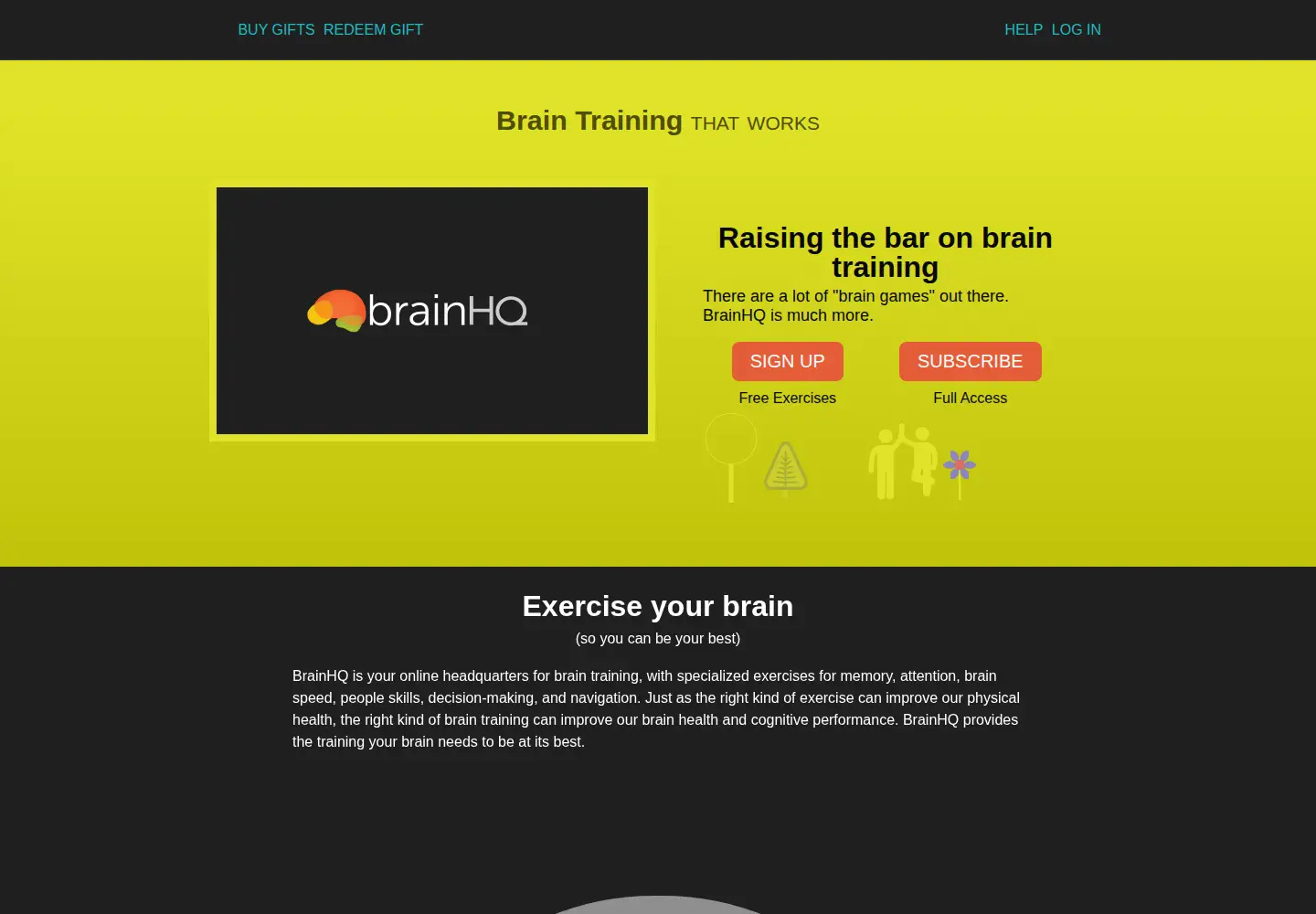Screenshot of brainhq.com