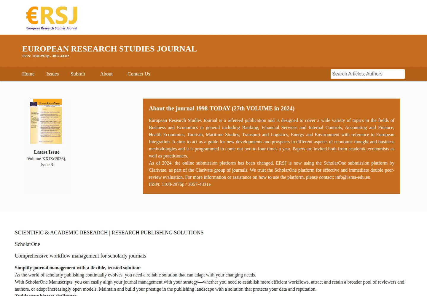 Screenshot of ersj.eu