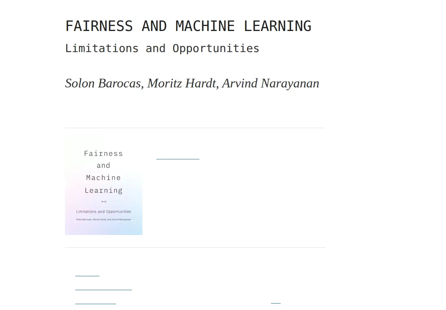 Screenshot of fairmlbook.org