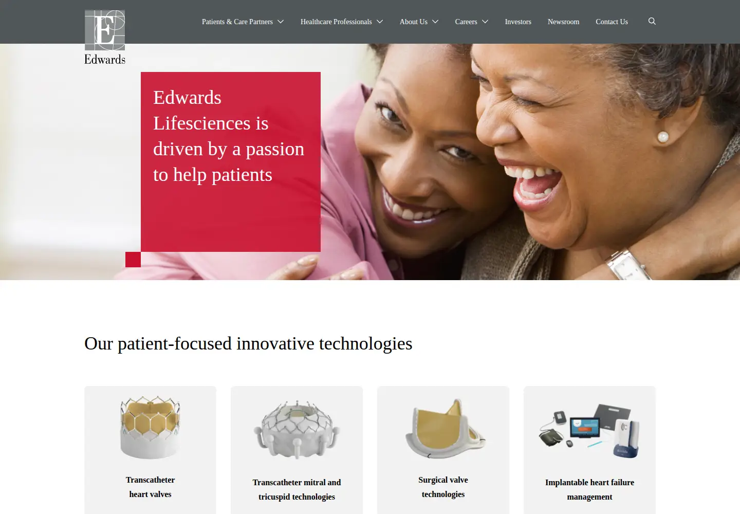Screenshot of edwards.com