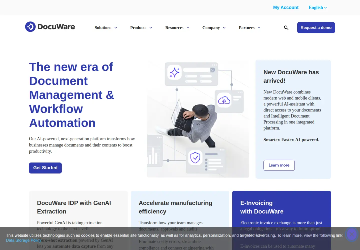 Screenshot of docuware.com