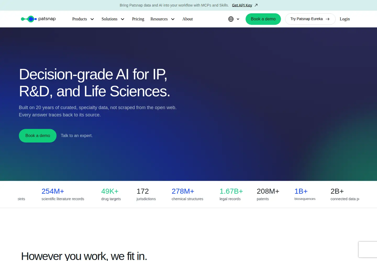 Screenshot of patsnap.com