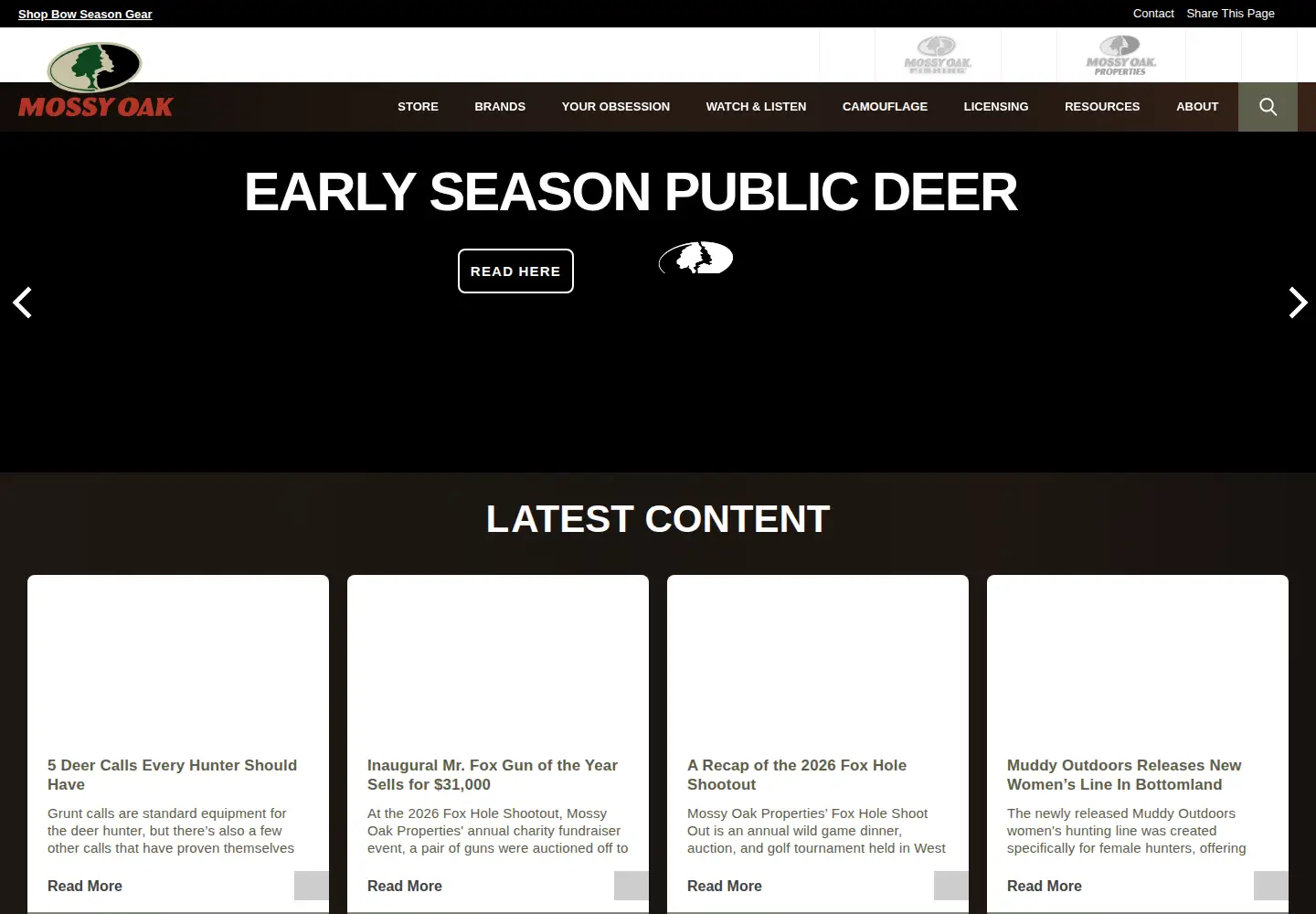 Screenshot of mossyoak.com