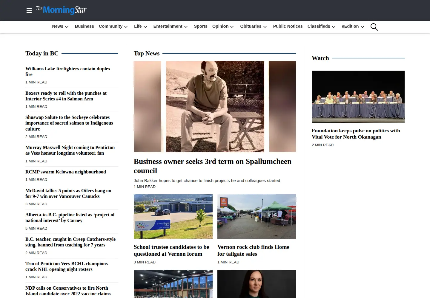Screenshot of vernonmorningstar.com