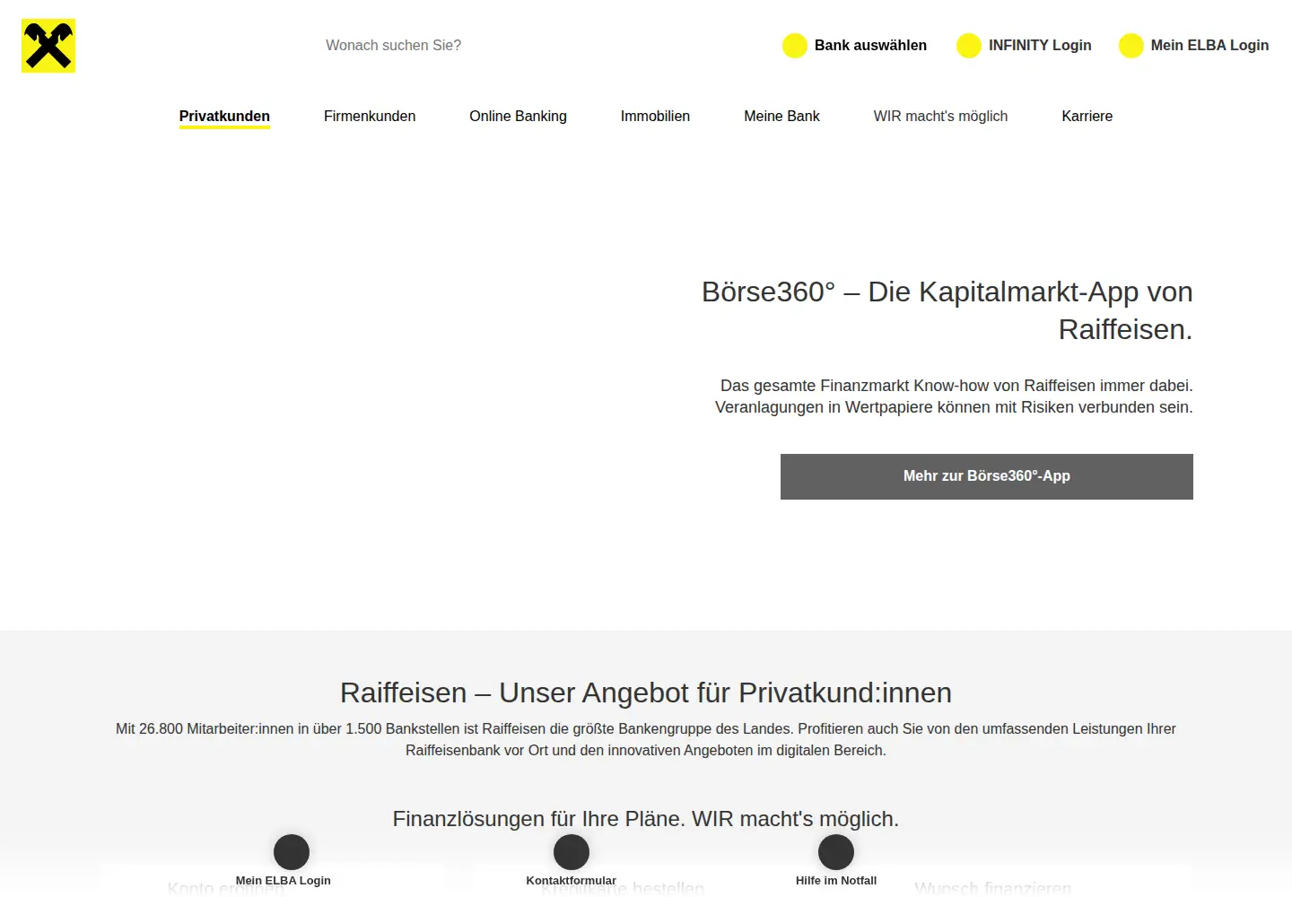 Screenshot of raiffeisen.at