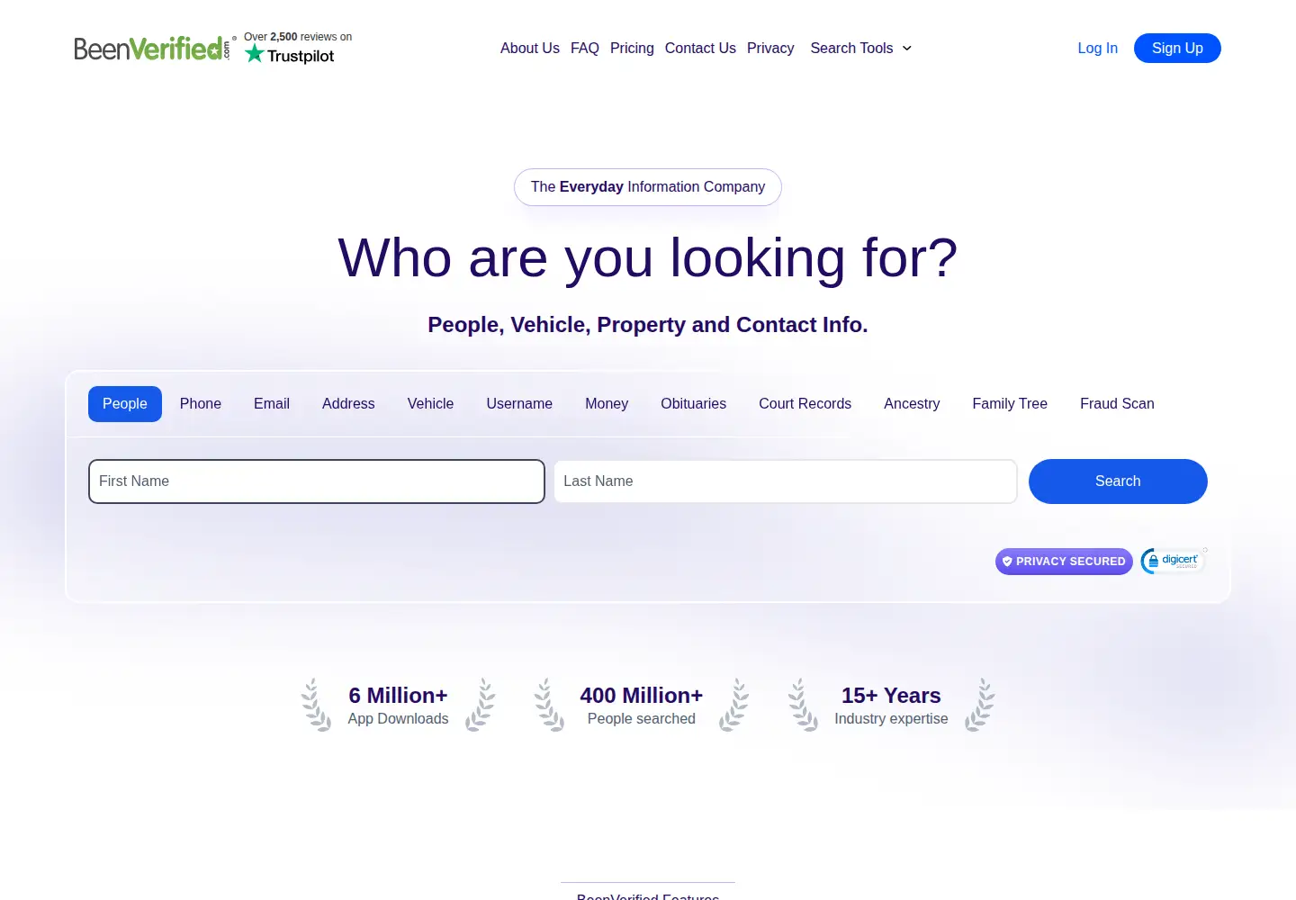Screenshot of beenverified.com