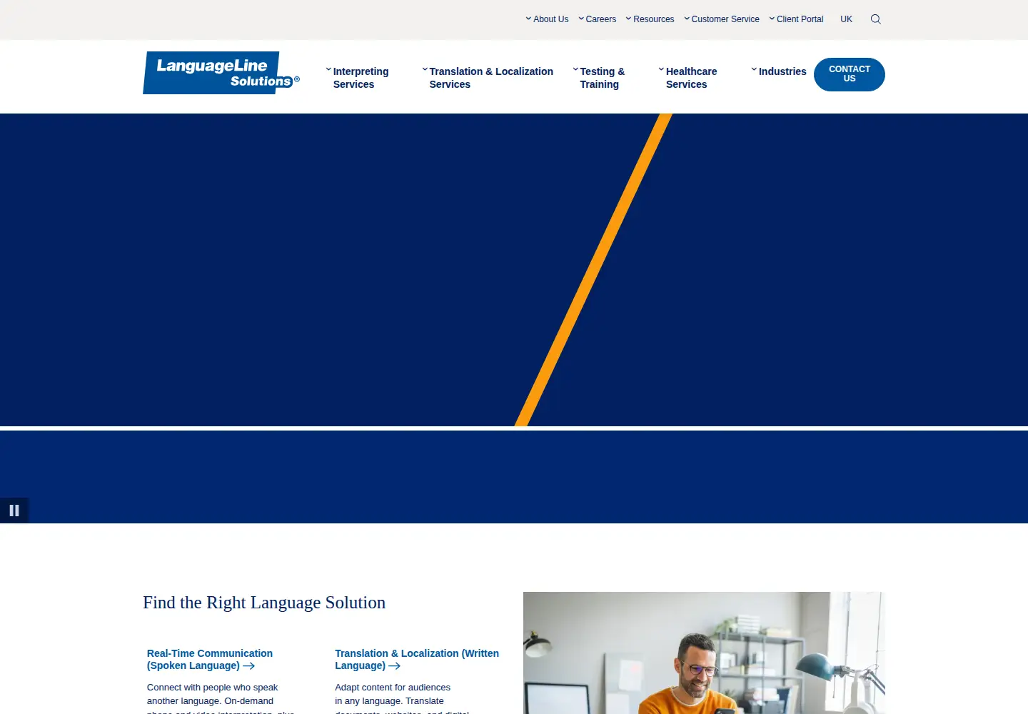 Screenshot of languageline.com