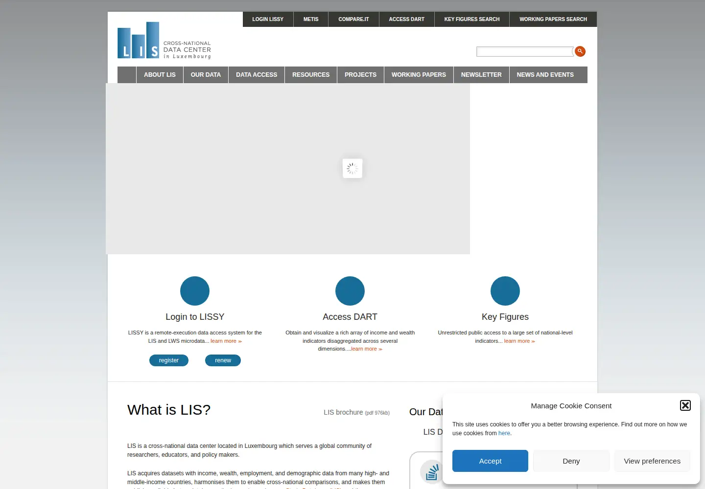 Screenshot of lisdatacenter.org