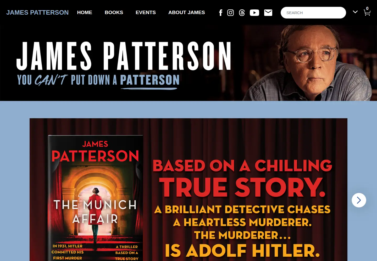 Screenshot of jamespatterson.com