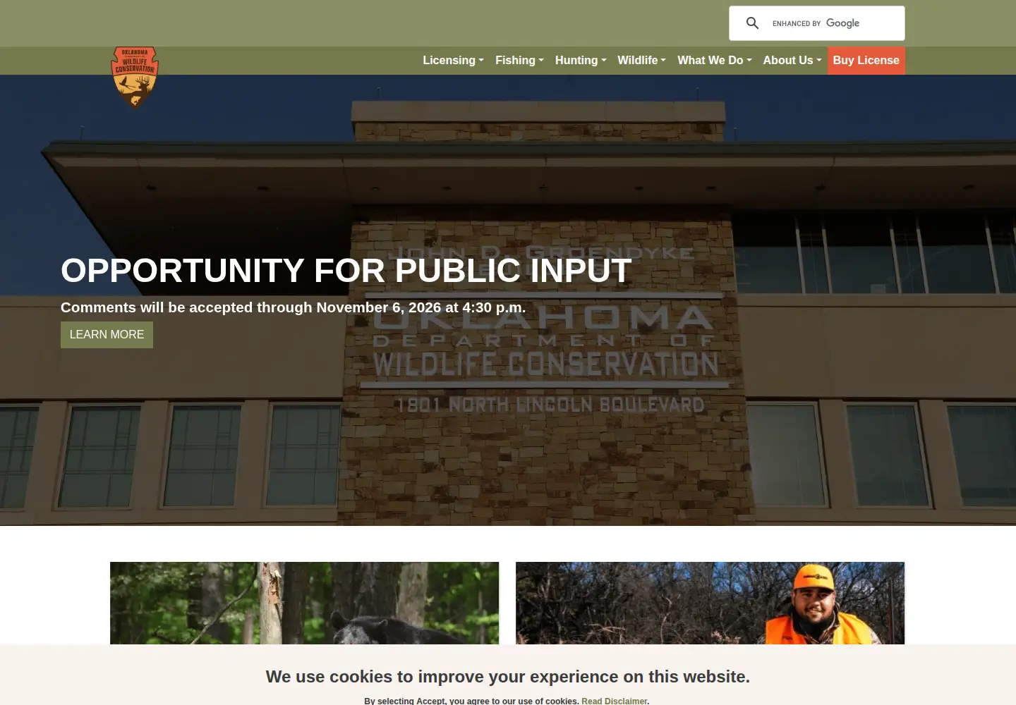 Screenshot of wildlifedepartment.com