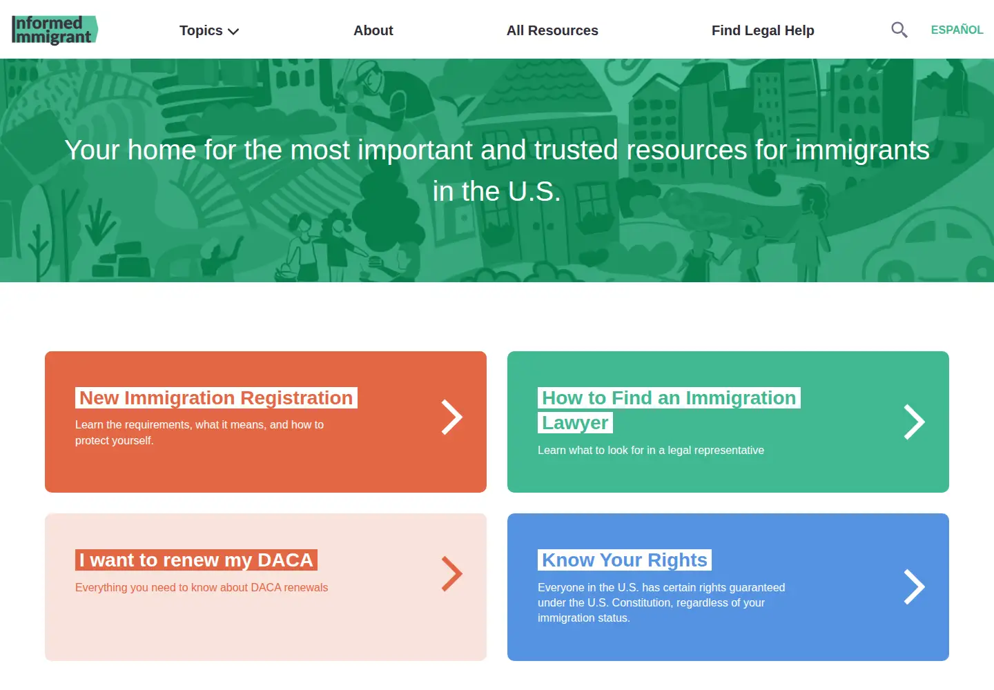 Screenshot of informedimmigrant.com