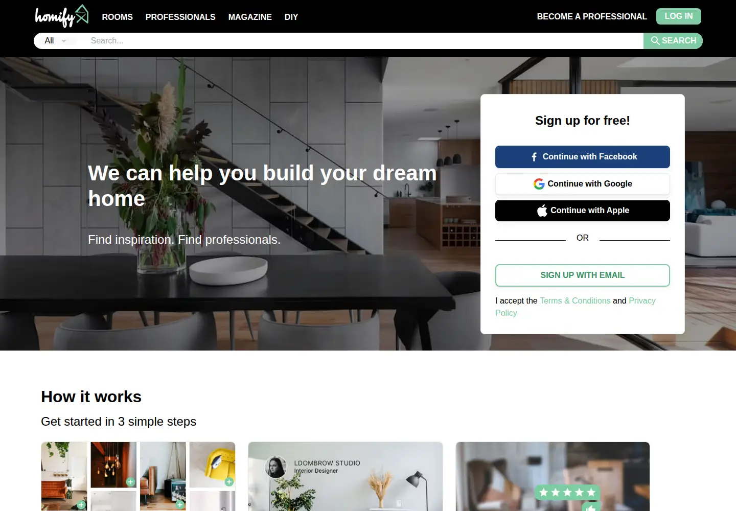 Screenshot of homify.com