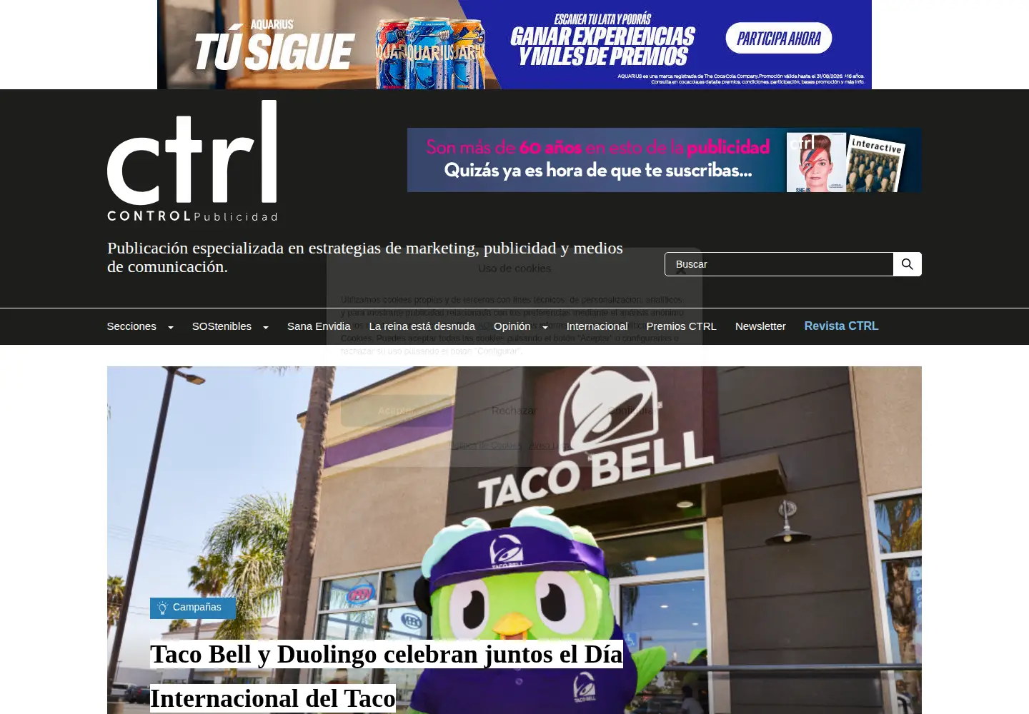 Screenshot of controlpublicidad.com