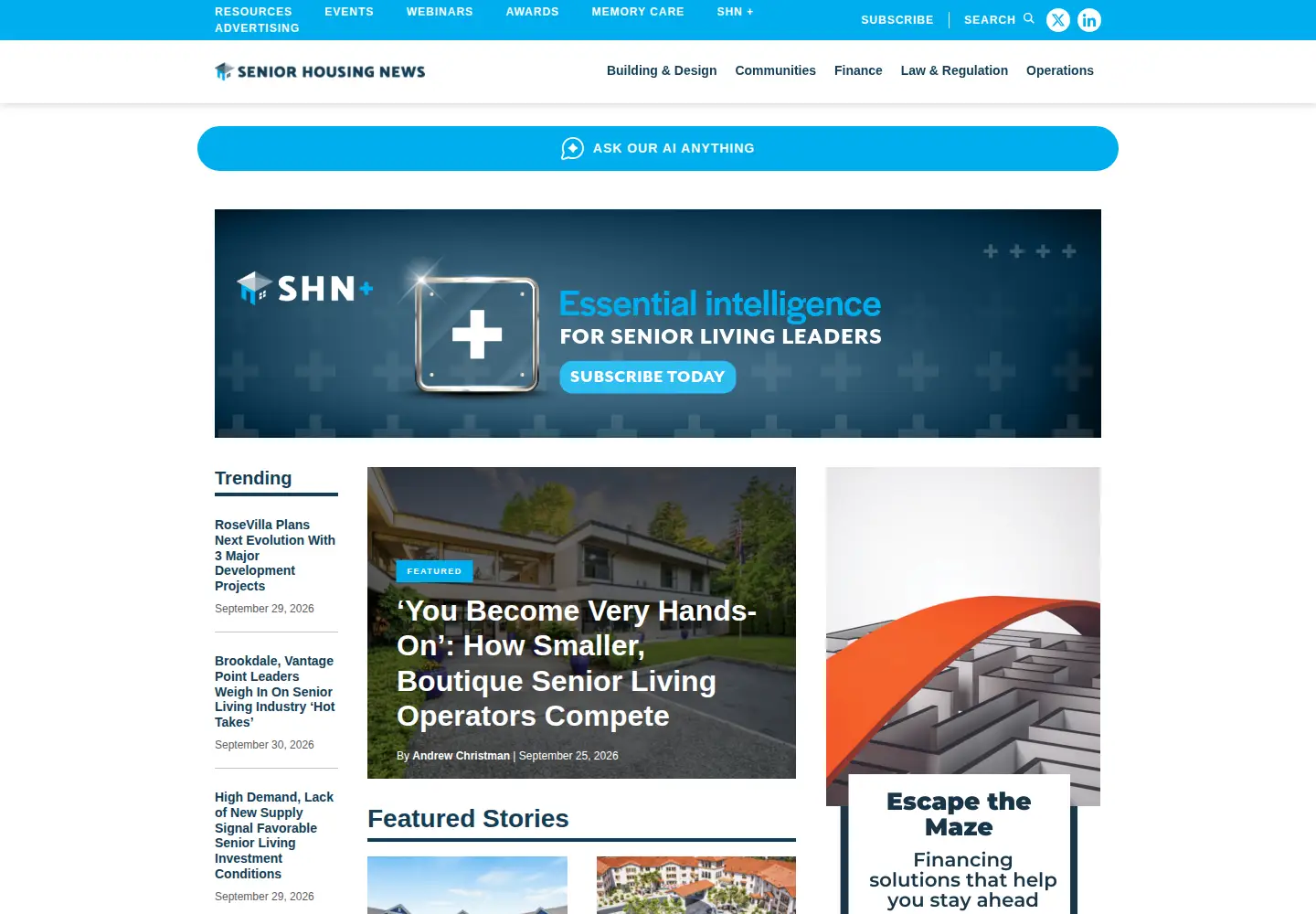 Screenshot of seniorhousingnews.com