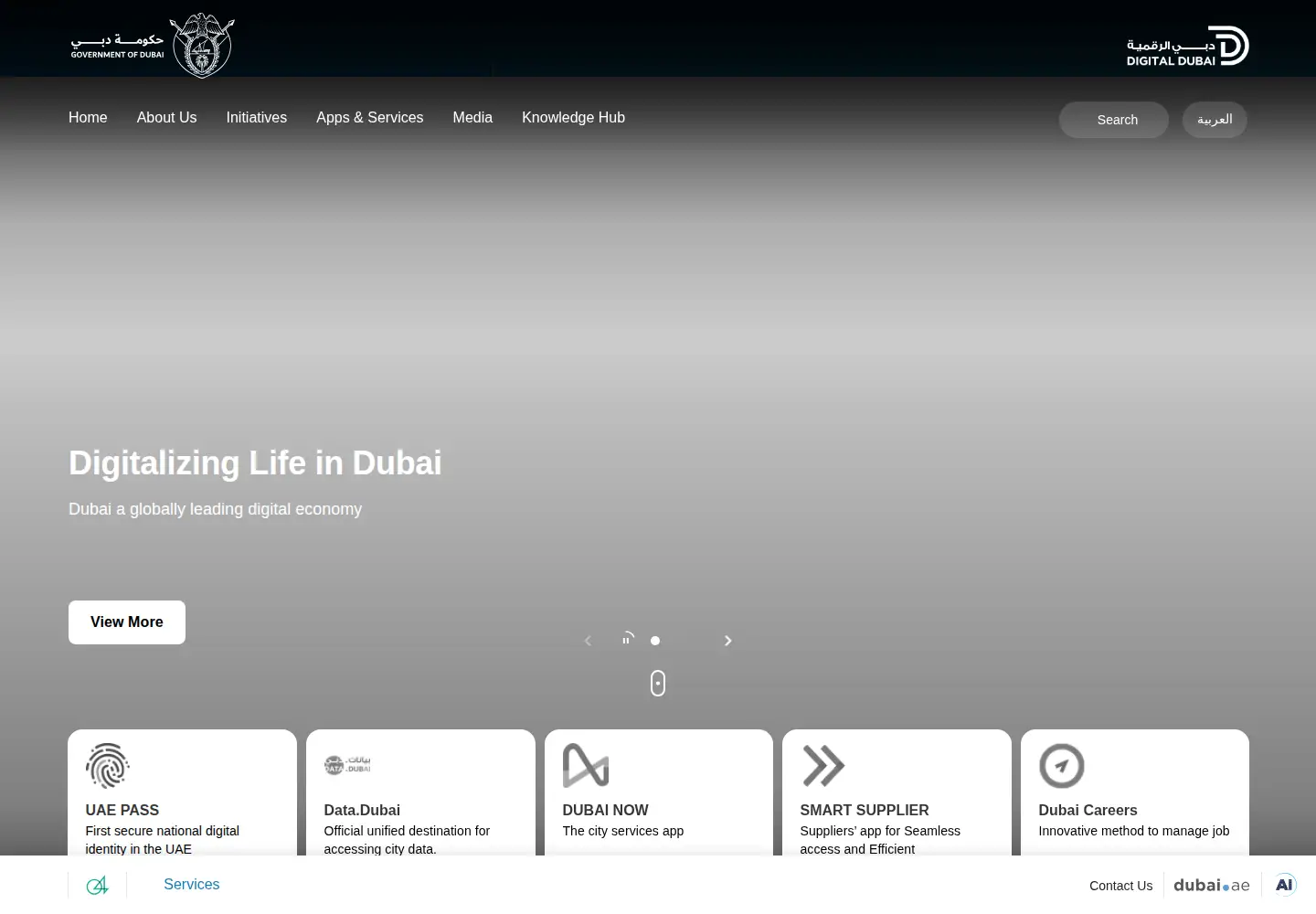 Screenshot of digitaldubai.ae