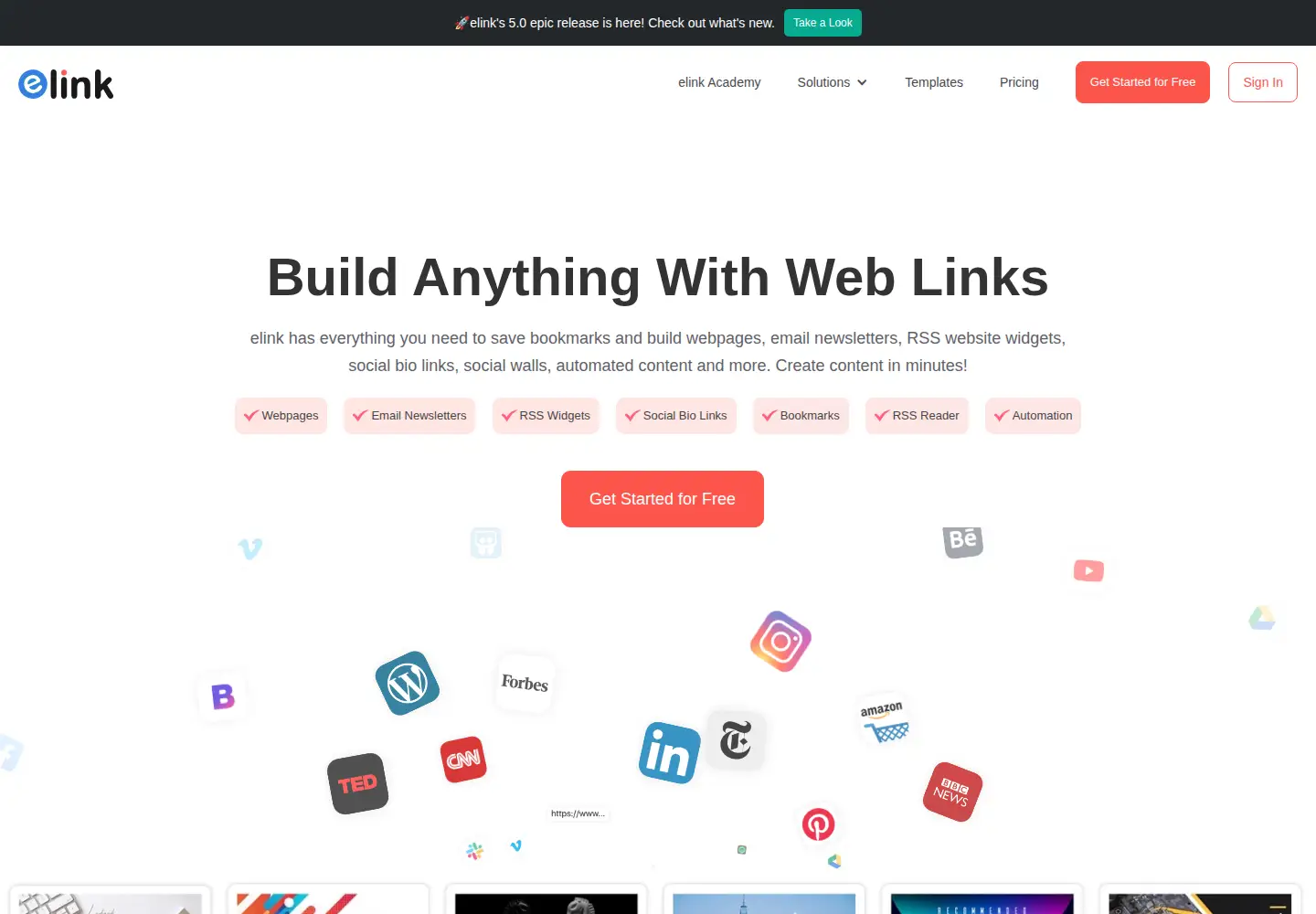Screenshot of elink.io