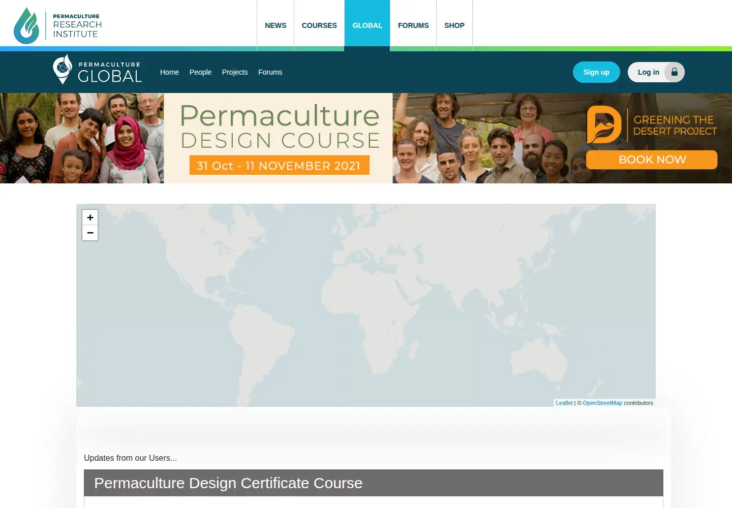 Screenshot of permacultureglobal.org