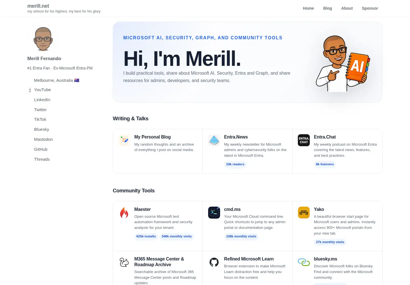 Screenshot of merill.net