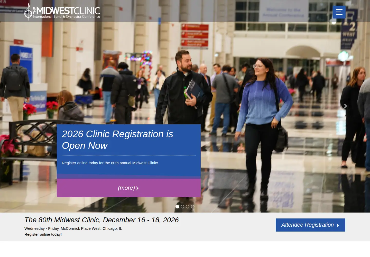 Screenshot of midwestclinic.org