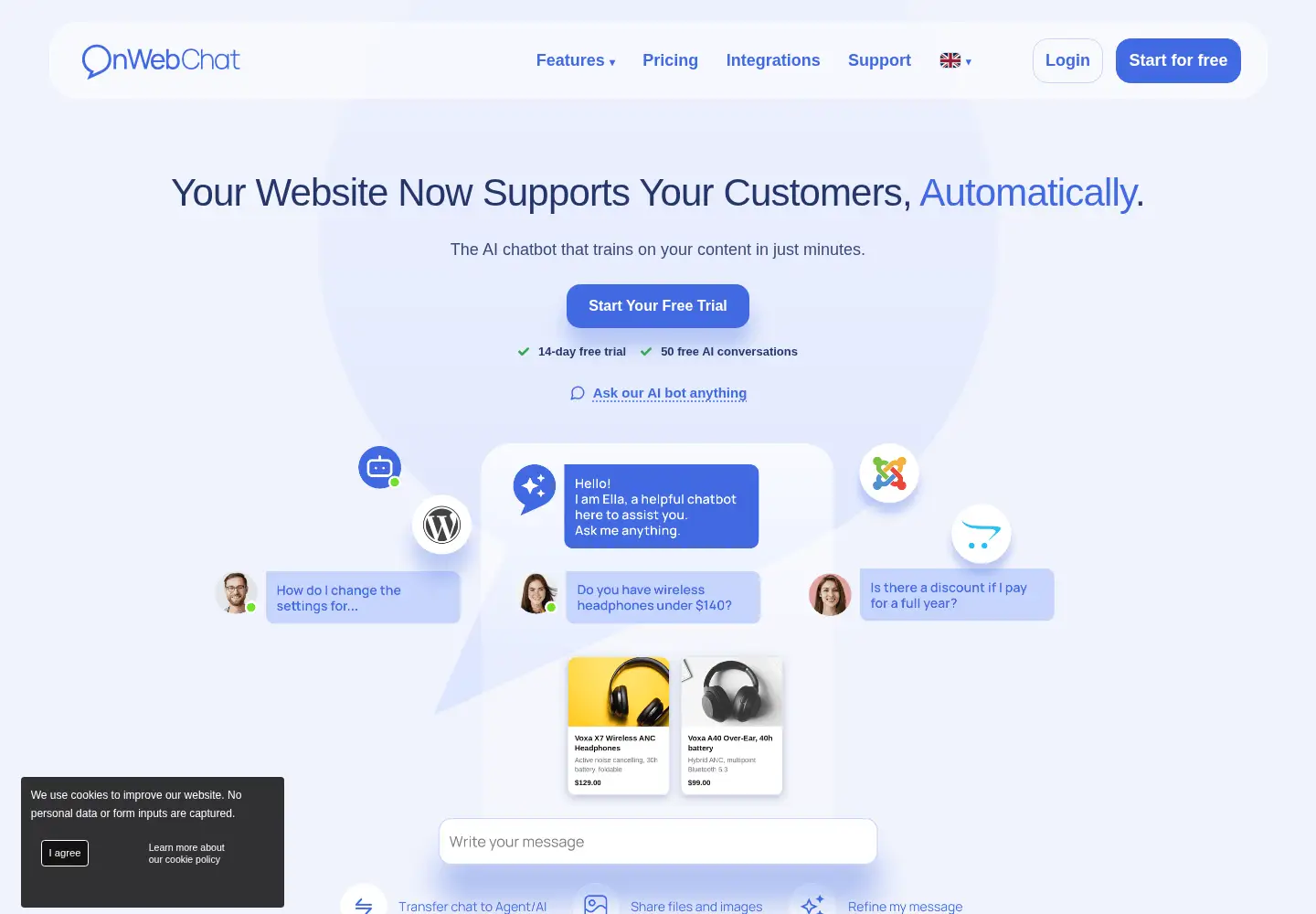 Screenshot of onwebchat.com