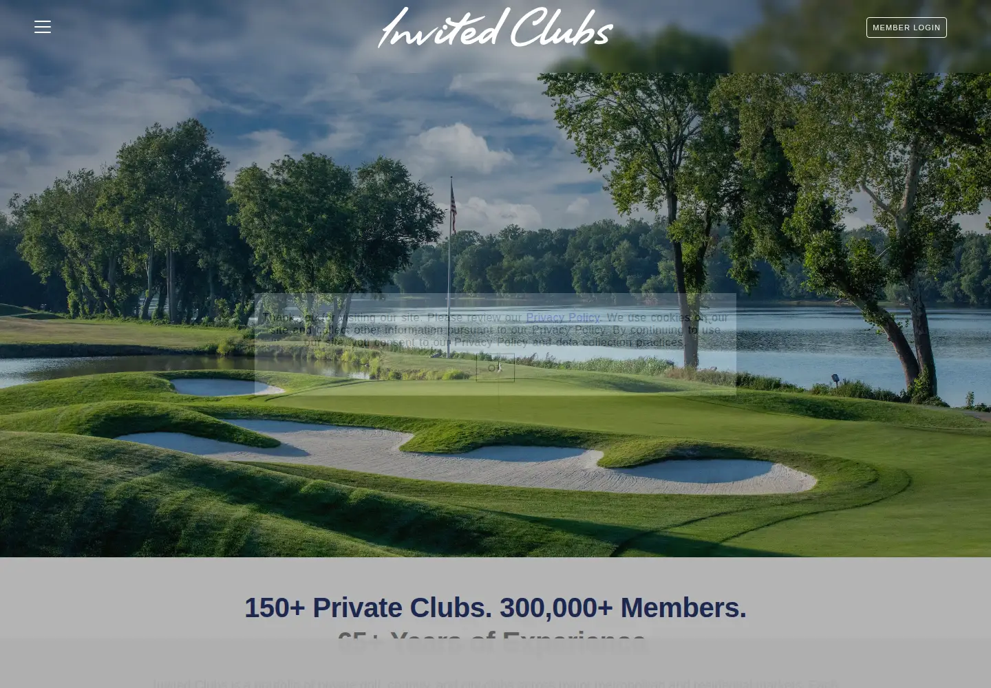 Screenshot of invitedclubs.com