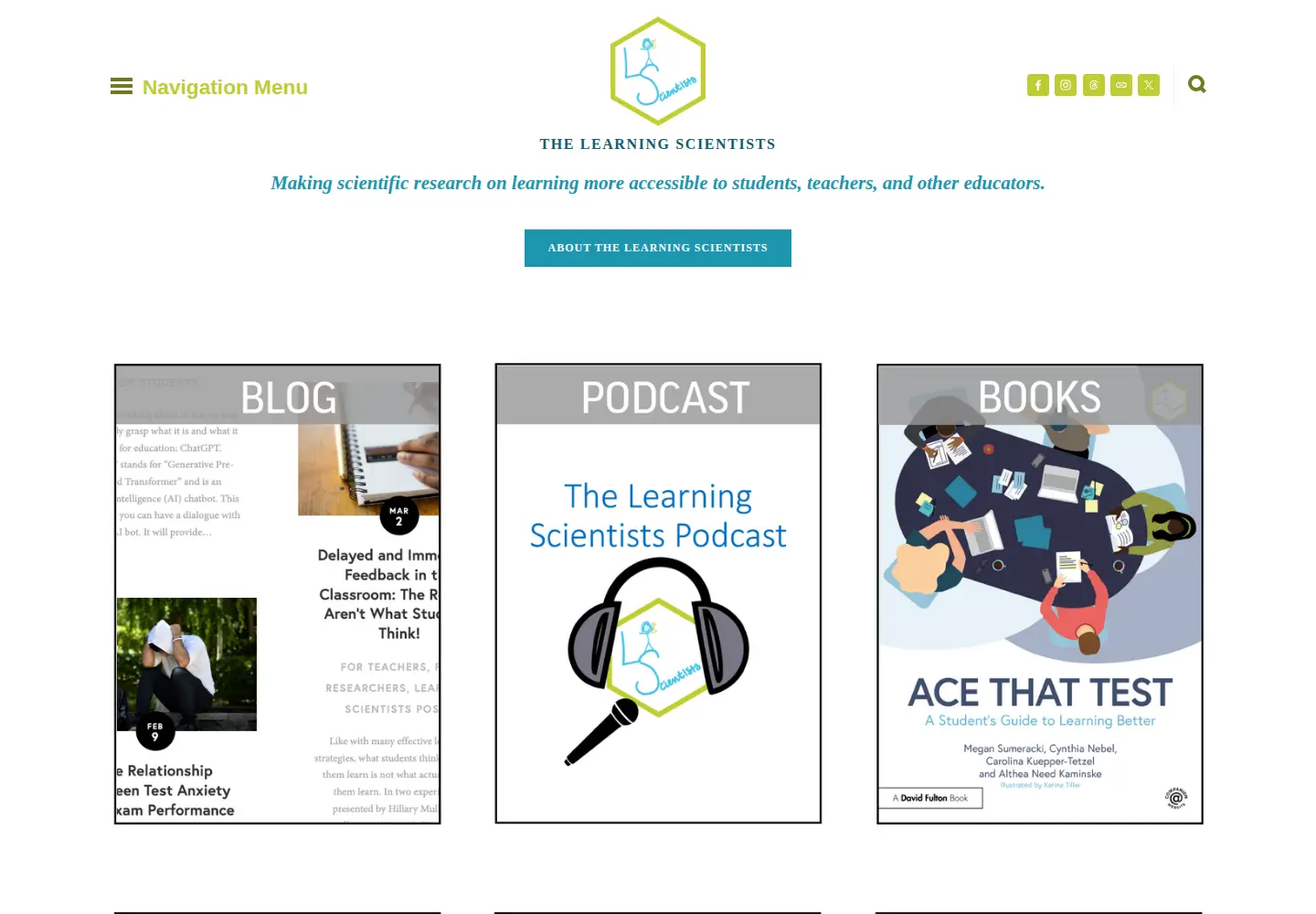 Screenshot of learningscientists.org