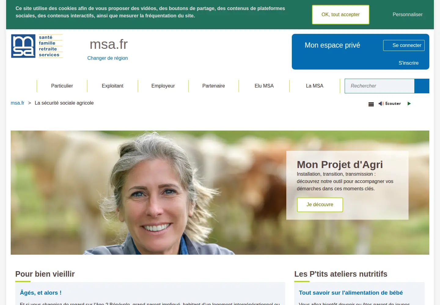 Screenshot of msa.fr