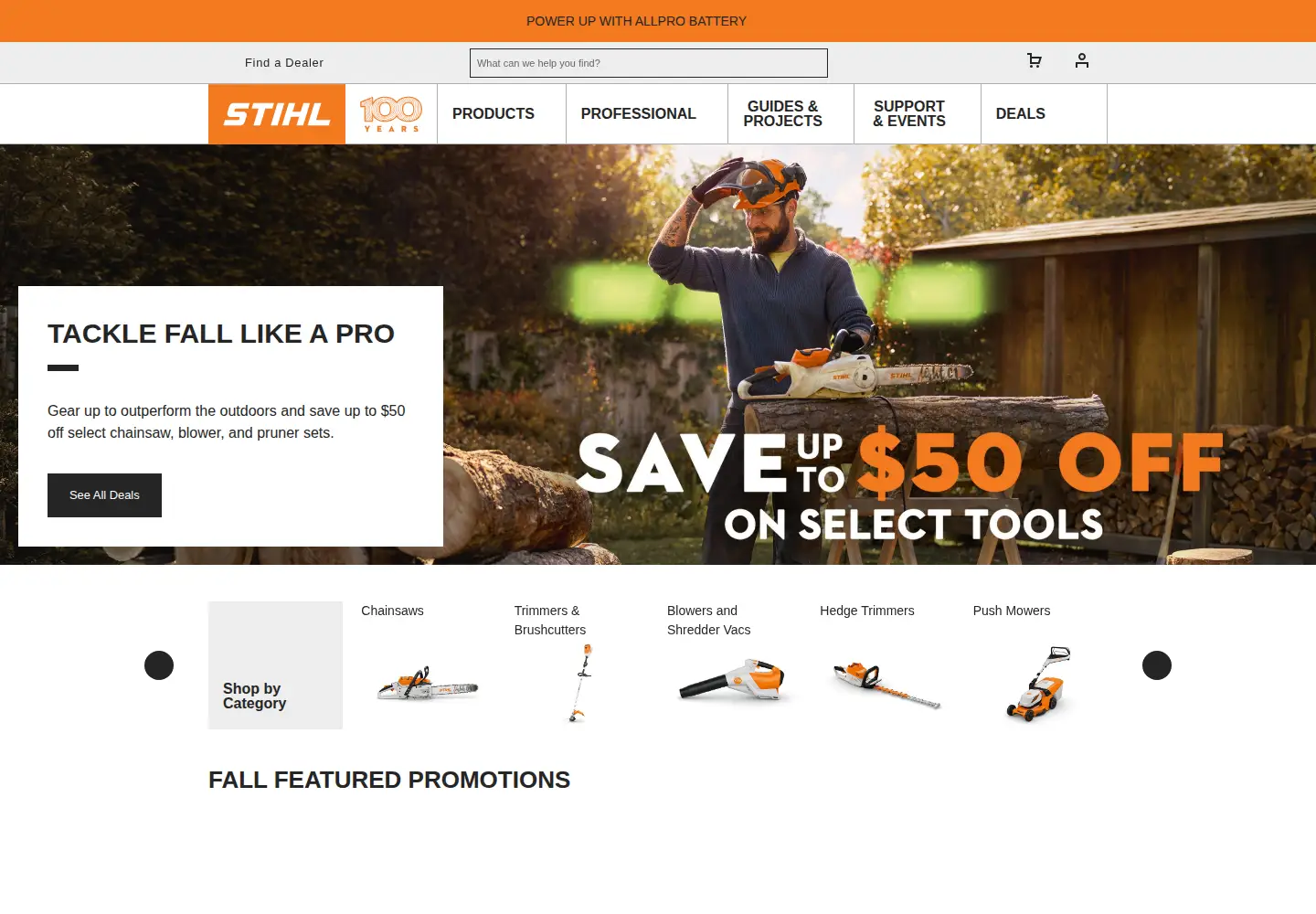 Screenshot of stihlusa.com