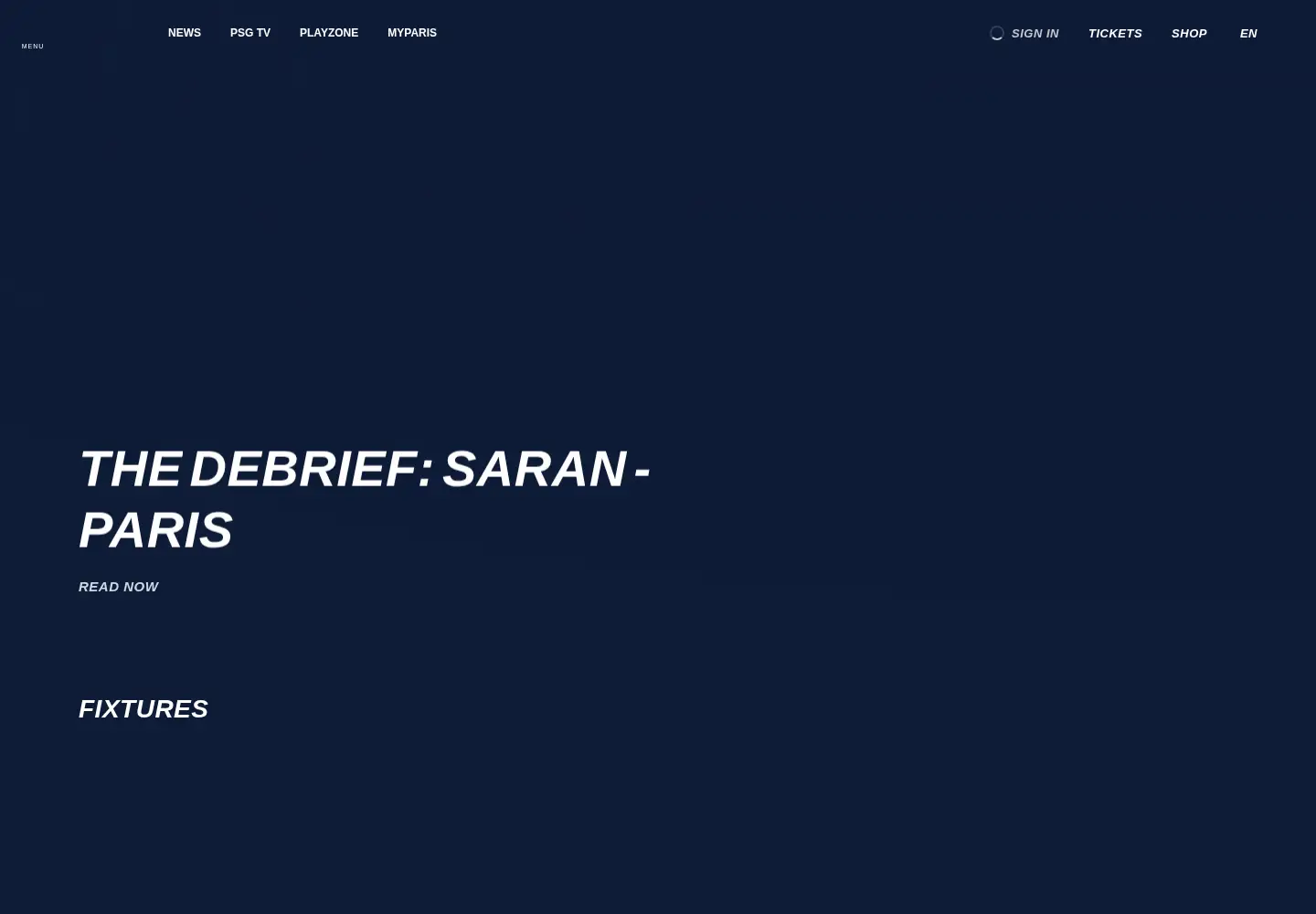 Screenshot of psg.fr