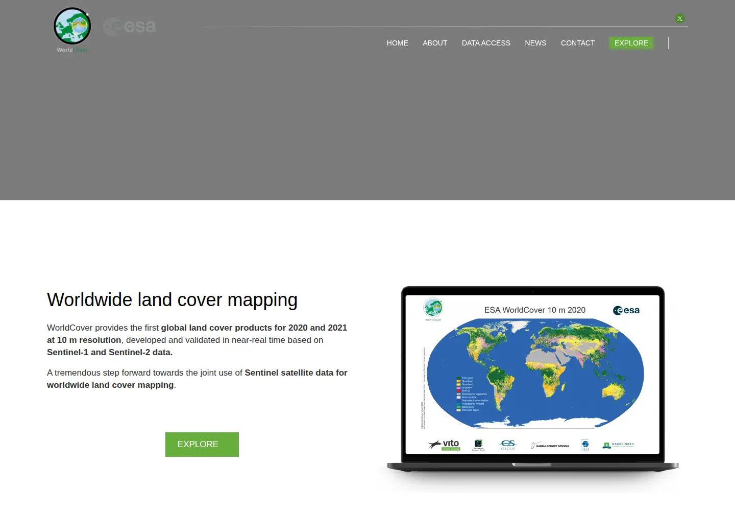 Screenshot of esa-worldcover.org